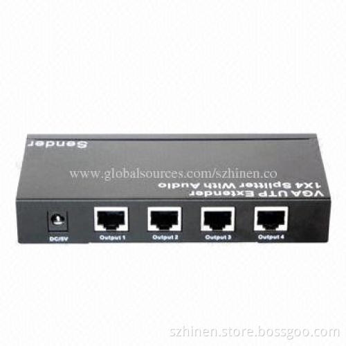VGA UTP Extender, 1x4 Splitter with Audio